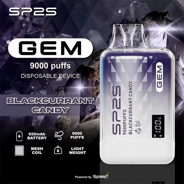 SP2S GEM 9000口一次性電子煙 黑加侖糖果
